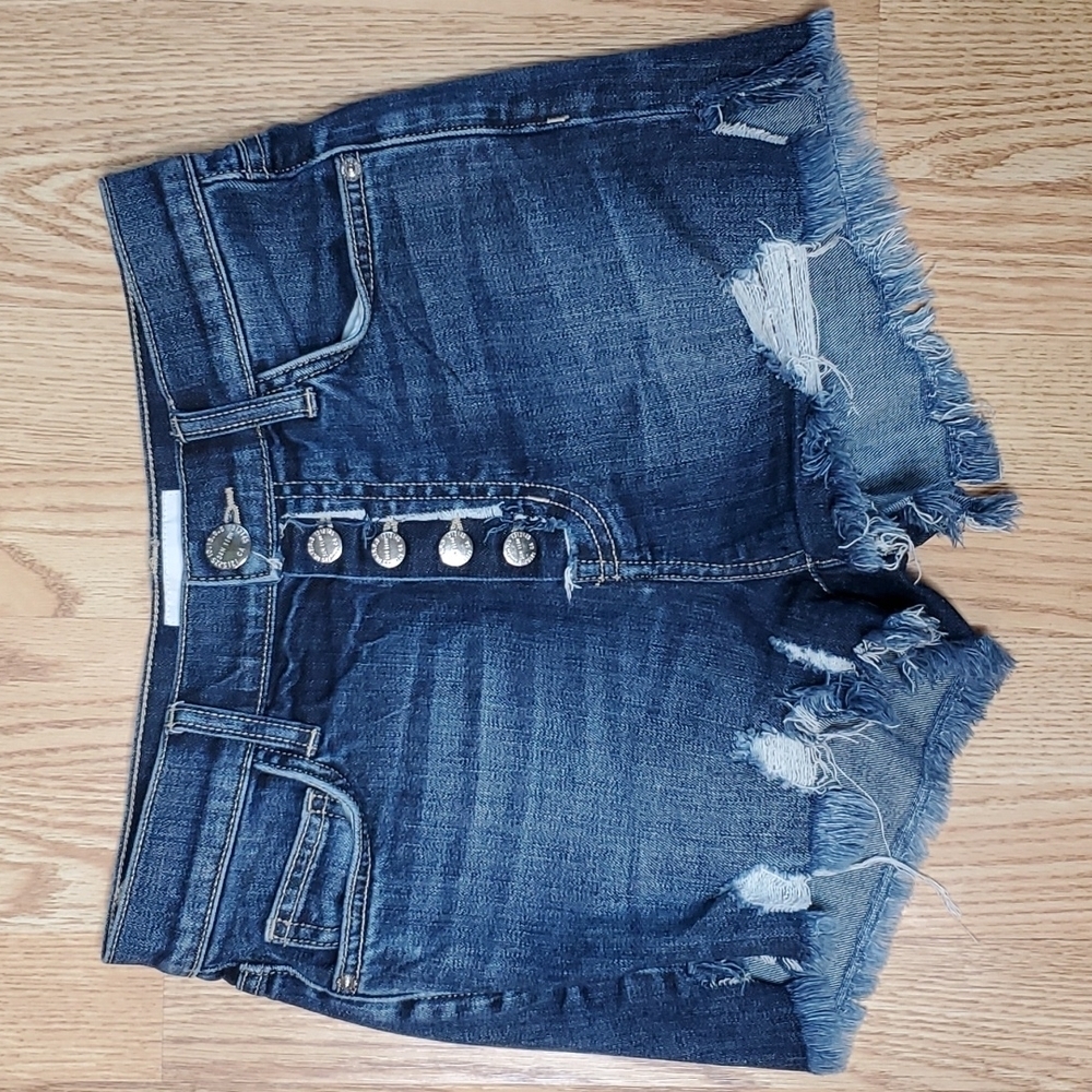 Current/Elliott Belloc shorts womens button fly high waisted medium wash 25